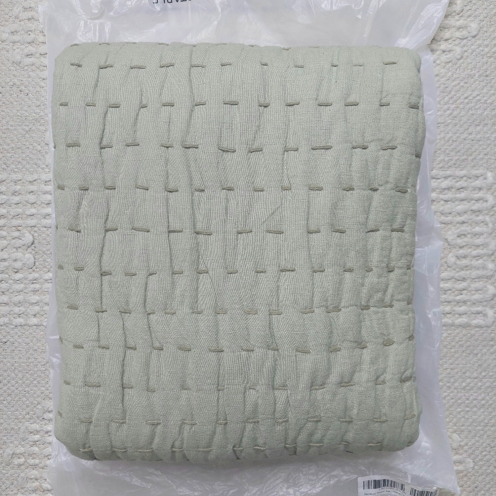 Quince Linen/ Cotton Stitch Willowleaf Sham Set! Sz. King! (S54) - Picture 7 of 10